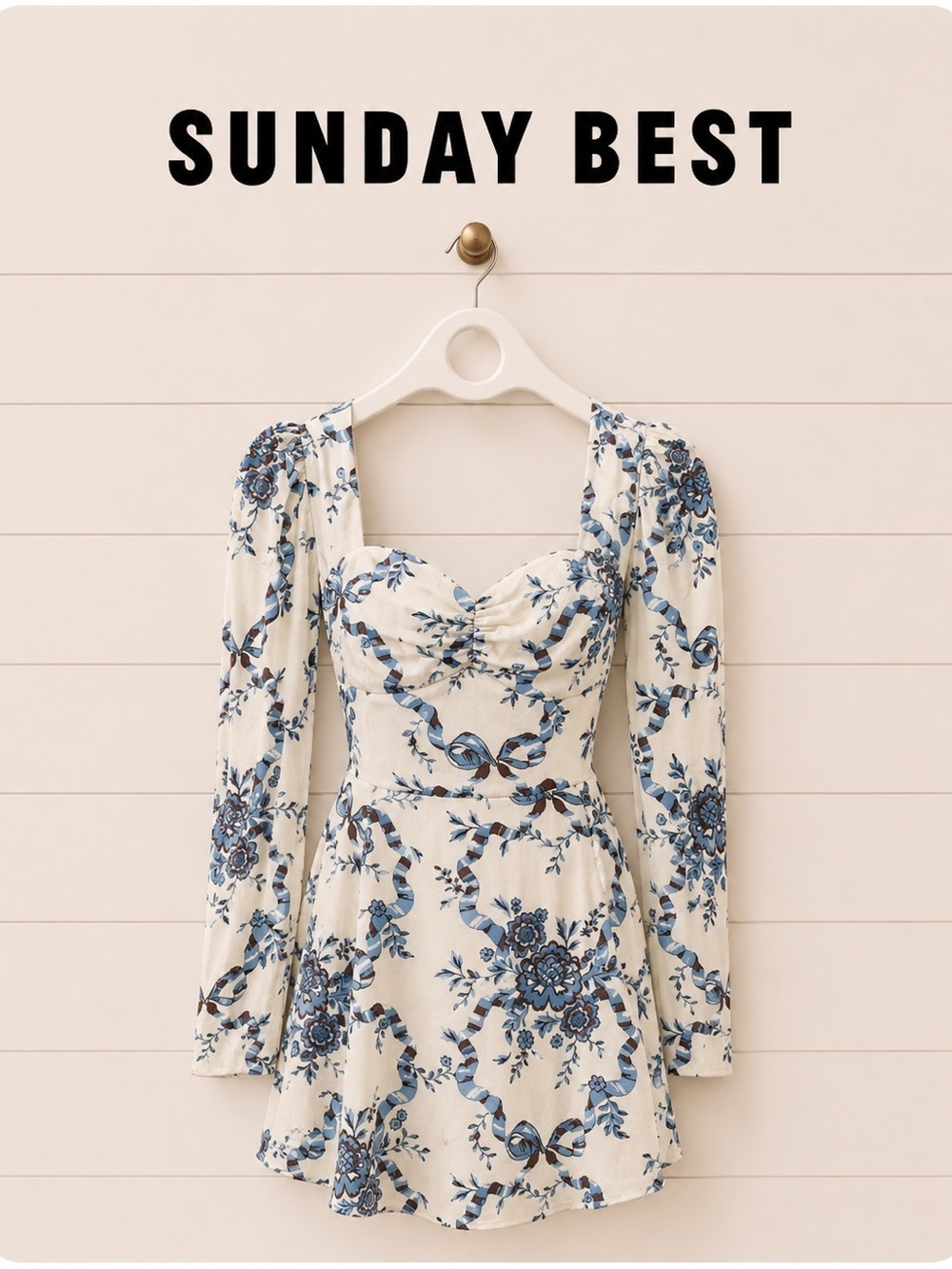 SUNDAY BEST – Size 6 – GISELLE Dress cream•blue